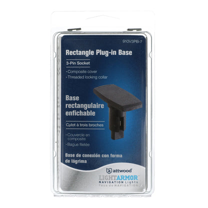 Attwood Asm-rect Base, Blk, 3 Pin (Clam Shell)