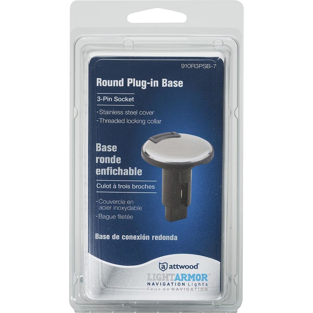 Attwood Asm-rnd Base, Om, Bk,3pin (Clam Shell)
