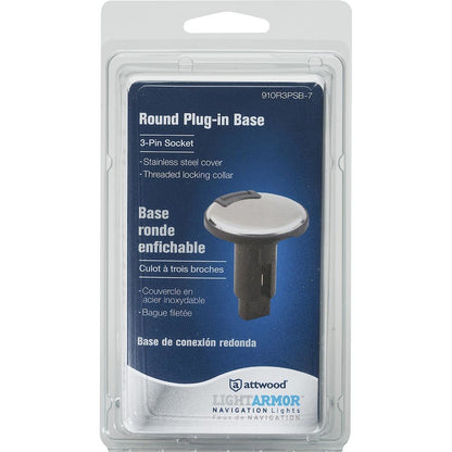 Attwood Asm-rnd Base, Om, Bk,3pin (Clam Shell)