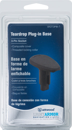 Attwood Asm-td Base, Blk, 3 Pin (Clam Shell)