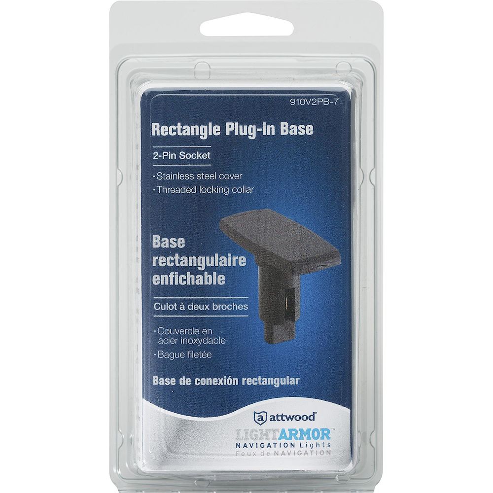 Attwood Asm-rect Base, Blk, 2 Pin (Clam Shell)