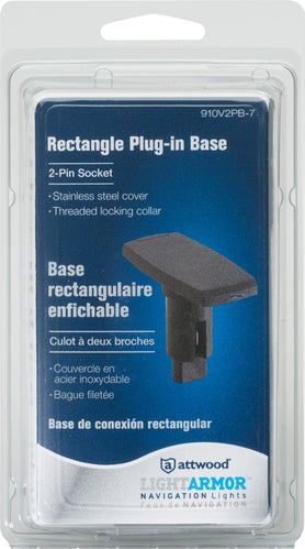 Attwood Asm-rect Base, Blk, 2 Pin (Clam Shell)