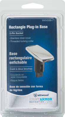 Attwood Asm-rect Base, SS, 2 Pin (Clam Shell)