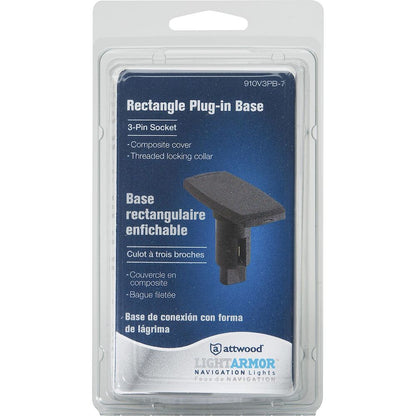 Attwood Asm-rect Base, Blk, 3 Pin (Clam Shell)