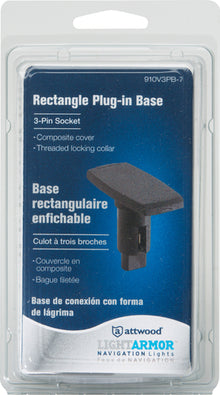 Attwood Asm-rect Base, Blk, 3 Pin (Clam Shell)