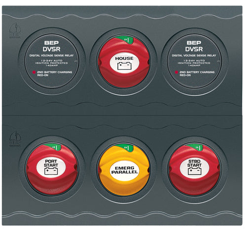 BEP Contour Connect Panel Twin Engine Three Battery Banks 3x Battery Switches 1x Emergency Parallel Switch 2x Digital Voltage Sensistive Relay