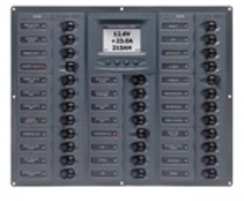 BEP Circuit Breaker Panel Millennium Series DC 12V 32x Single Pole 7x5A 11x10A 11x15A 1x20A 1x25A 1x30A With DC Color System Monitor (DCSM)