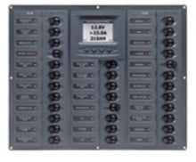 BEP Circuit Breaker Panel Millennium Series DC 12V 32x Single Pole 7x5A 11x10A 11x15A 1x20A 1x25A 1x30A With DC Color System Monitor (DCSM)