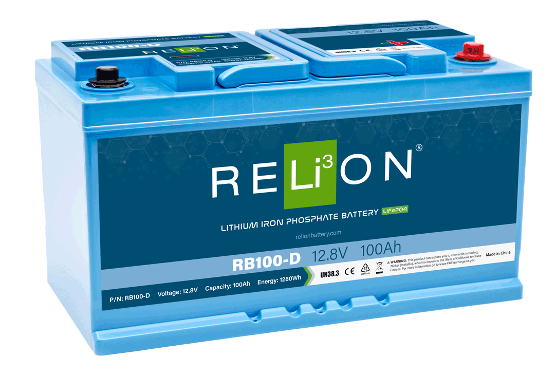 RELiON 12.8V 100Ah DIN 4SC LiFePO4 Battery