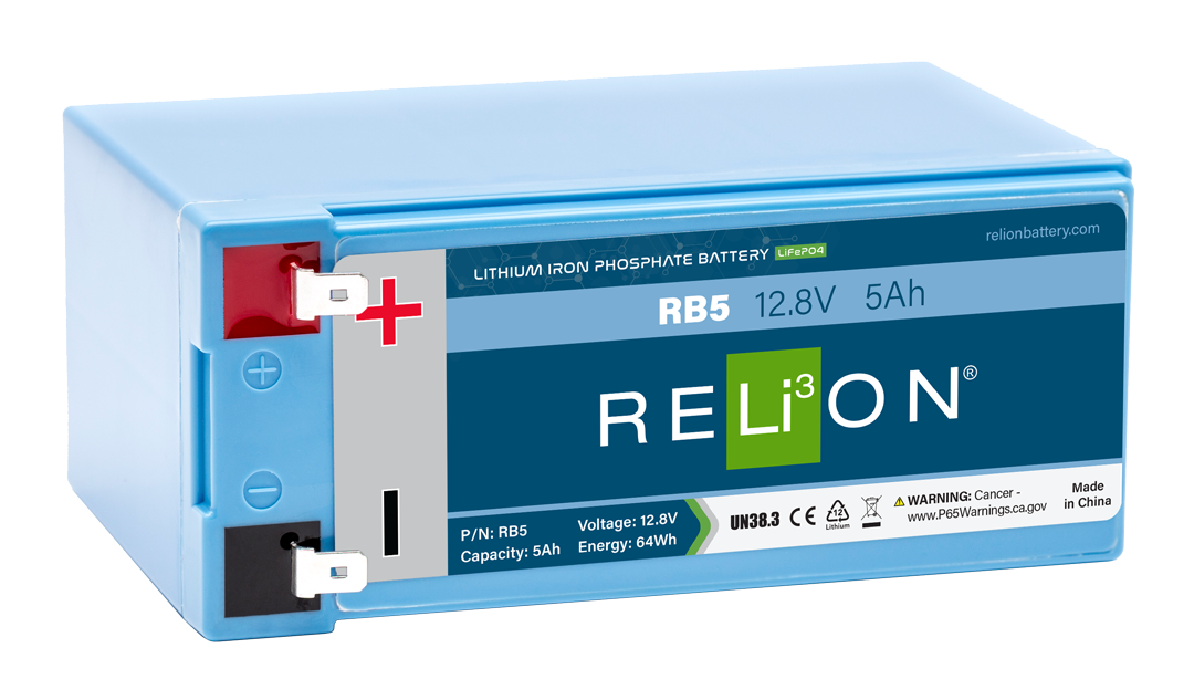 RELiON 12.8V 5Ah F2 Terminal LiFePO4 Battery