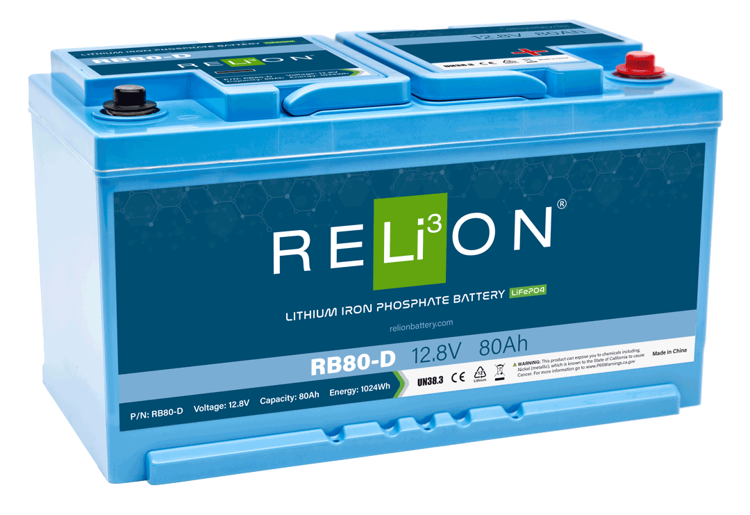 RELiON 12.8V 80Ah DIN 4SC LiFePO4 Battery