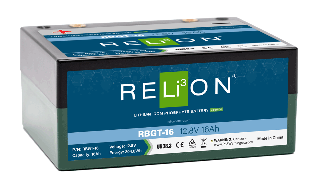 RELiON 12.8V 16Ah -TBAR LiFePO4 Battery
