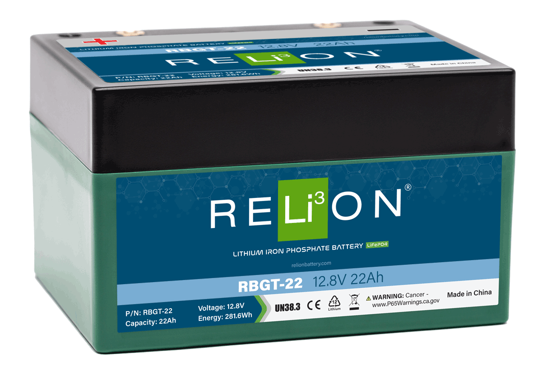 RELiON 12.8V 22Ah TBAR-LiFePO4 Battery