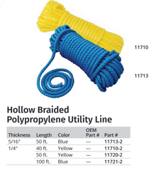 Attwood 1/4x100 Hollow Braided Pp Blue (Hang Tag)