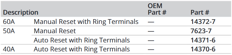 Attwood Circut Breaker 40 Amp W/r