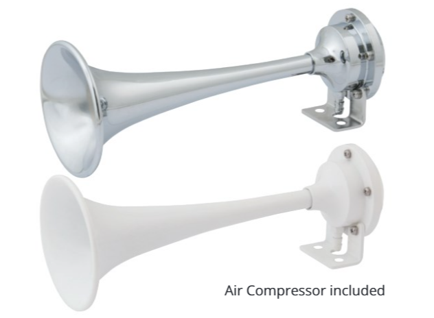 Marinco Mini Single Trumpet Air Horn OEM Chrome 12V