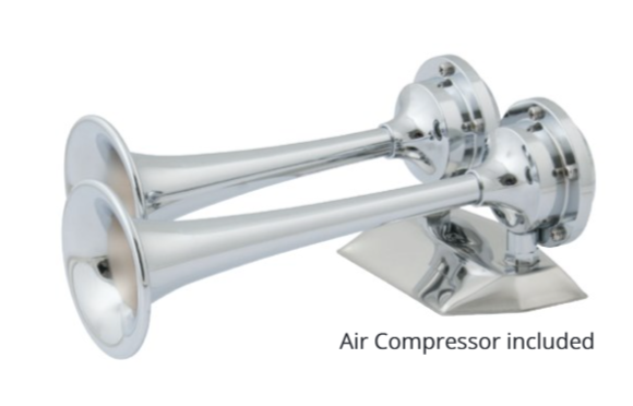 Marinco Mini Dual Trumpet Air Dist Chrome