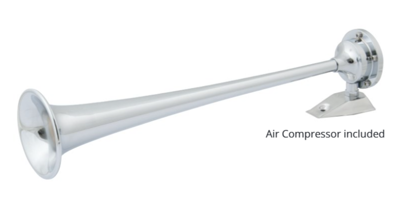 Marinco Single Trumpet Air Horn Dist Chrome