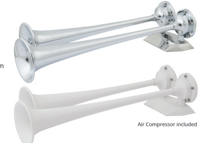 Marinco Dual Trumpet Air Horn OEM Chrome 12V