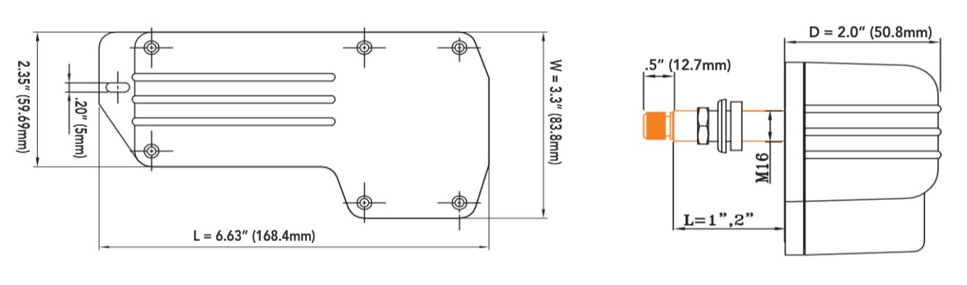 Marinco 12V 1000 Waterproof Wiper Motor With A 2.5" Shaft And 65 Degree Sweep