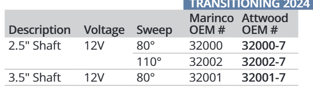 Marinco STD Wiper Motor Kit 80 2-1/2" Standard Frame Mount OEM