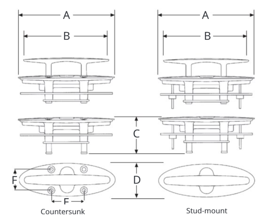 Attwood Cleat Assm 4" Pull Up