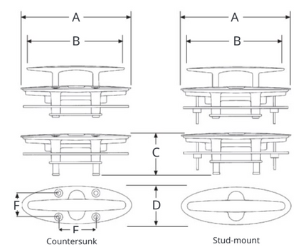 Attwood Cleat Assy 6" Pull-up