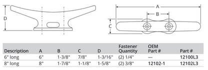 Attwood Dock Cleat Iron 8"