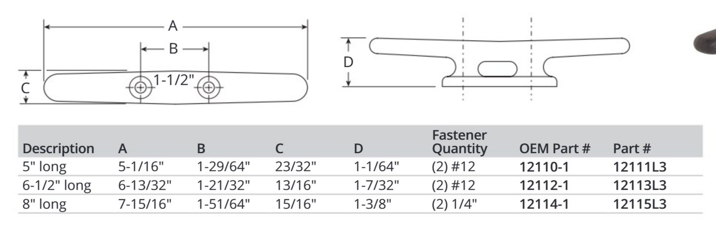 Attwood 6 1/2 Nylon Cleat-pkgd