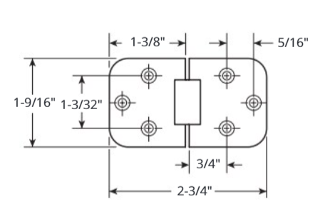 Attwood Flush Hinge (2.75x1.625)