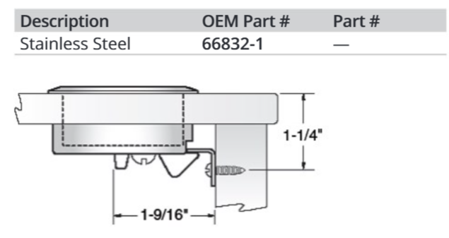 Attwood Rnd Slam Latch SS 3/8"scr