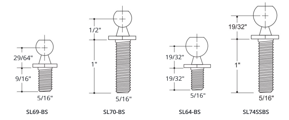 Attwood 13mm Thd Ball Stud W/thd