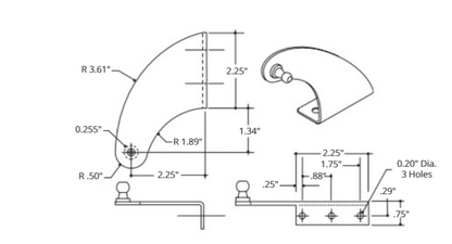 Attwood Crscnt Brkt Blk Rev 1/4"h