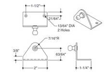 Attwood 90d Bracket W/10mm Ball