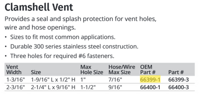 Attwood Vent-clam Shell SS Small