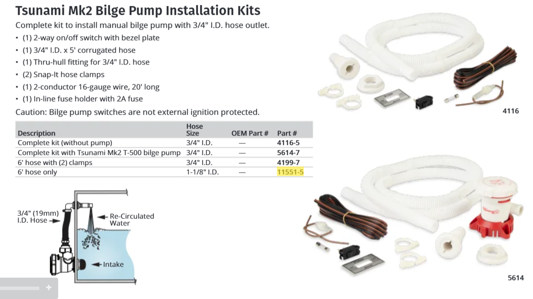 Attwood 1 1/8" X 6'bilge Hose Onl