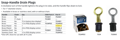 Attwood Econ Snap Drain Plug-card