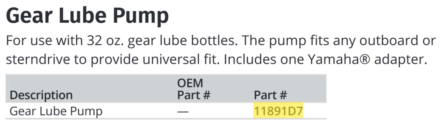 Attwood Gear Lube Pump