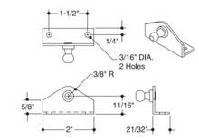 Attwood Lg Fl/bnt Brkt Blk W/10mm