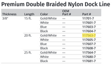 Attwood 3/8x20 Dockline Gold Dble