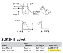 Attwood Sm 90d Brkt Blk 3hole W/r