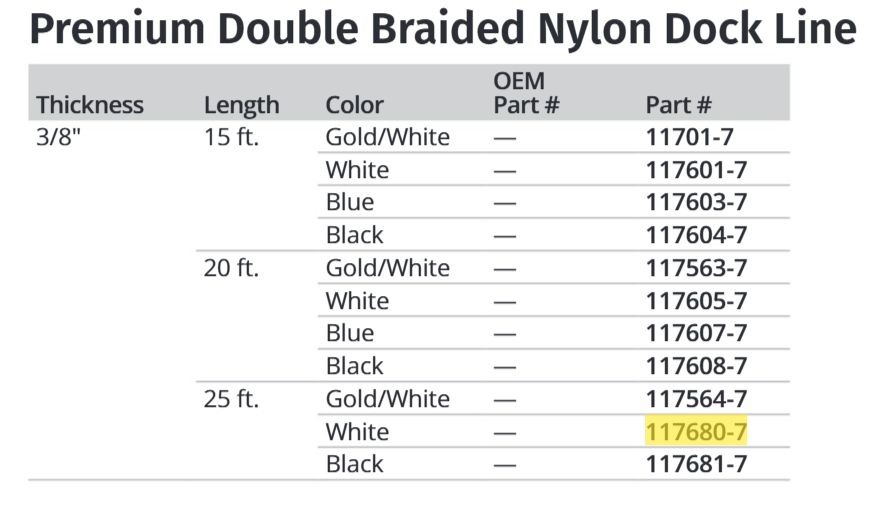 Attwood 3/8x25'dbl Braid Nylon Wh