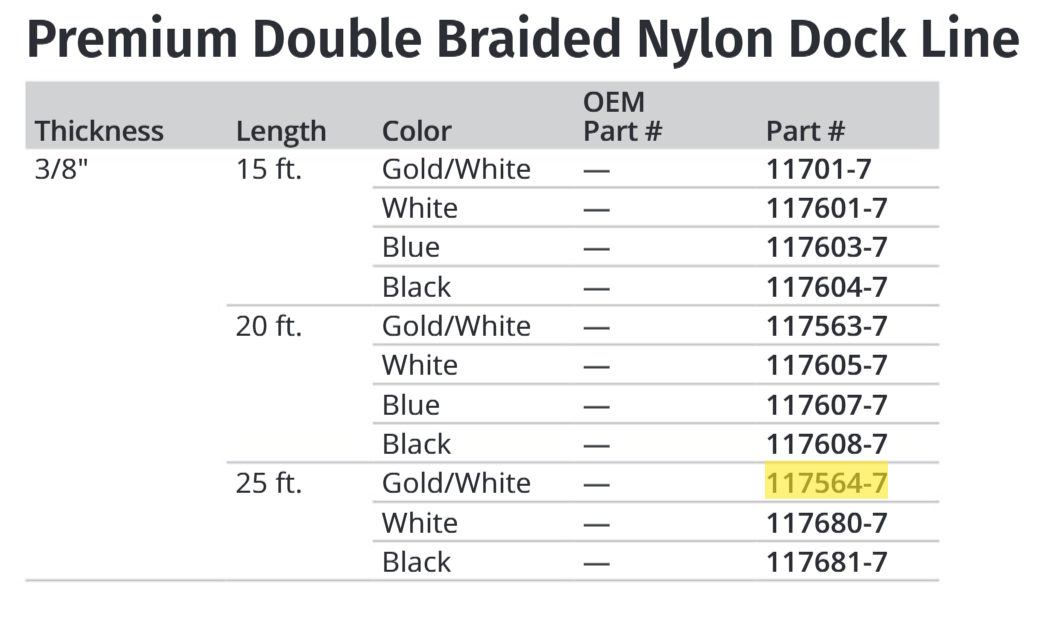 Attwood 3/8x25 Dockline Gold Dble