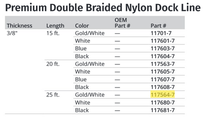 Attwood 3/8x25 Dockline Gold Dble