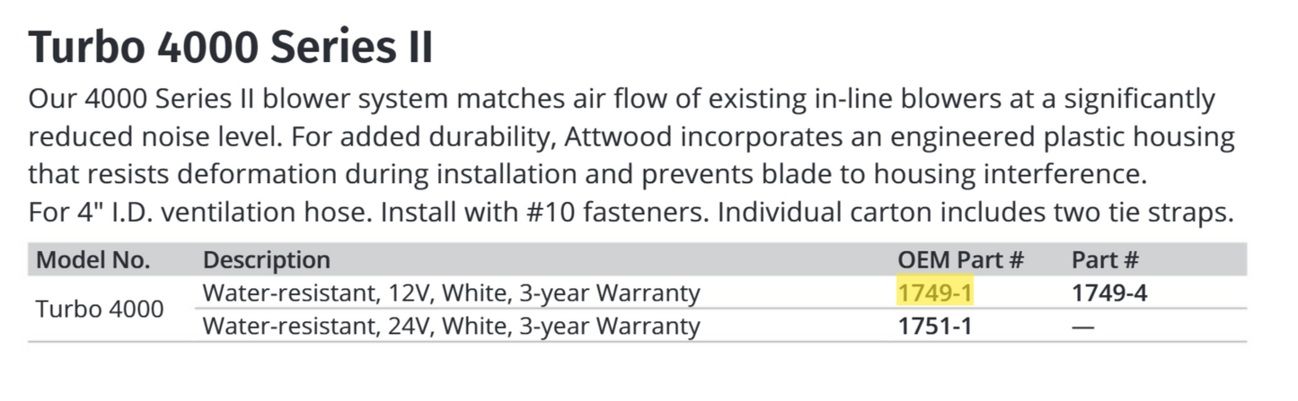 Attwood Asm-blower,4",h20resist,q