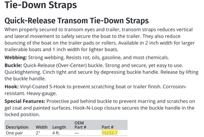 Attwood Transom Strap 4' X