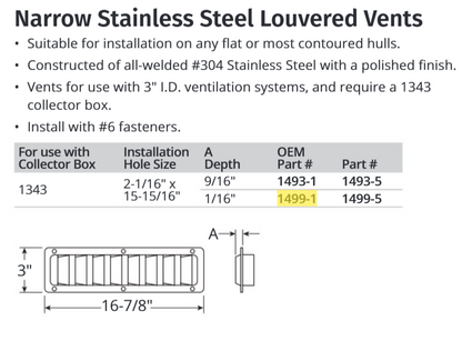 Attwood Vent-louver SS Flush (Bulk)