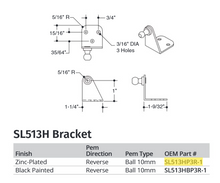 Attwood Sm 90d Brkt 3hole W/rv 10