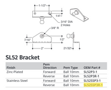 Attwood 90 Brkt W/ball Pem  SS R