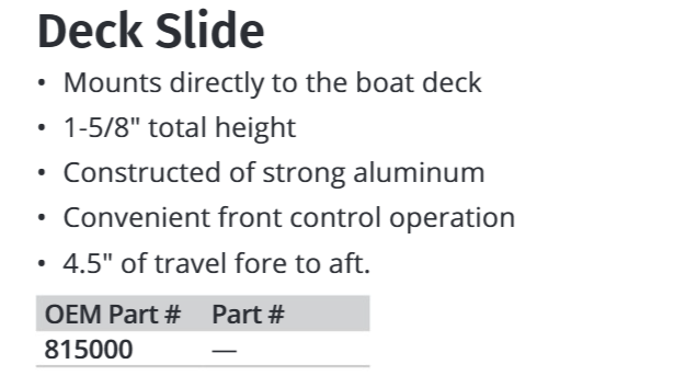 Attwood Positive Lock Alum Slide